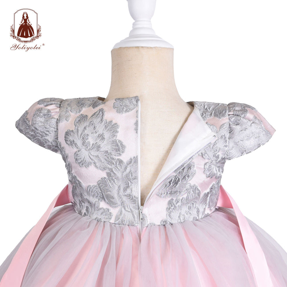 BO-557 Yoliyolei flower baby party birthday casual princess girl dress