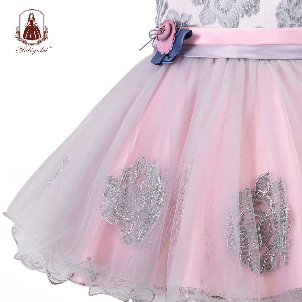 BO-557 Yoliyolei flower baby party birthday casual princess girl dress