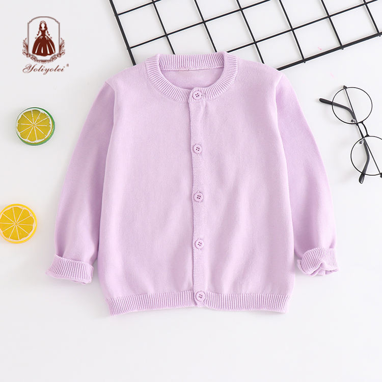 sw001 Spring Fall Long Sleeve Children's Clothing European American Hot Style Girls Knitted Kids Baby Cardigan Sweaters With Button