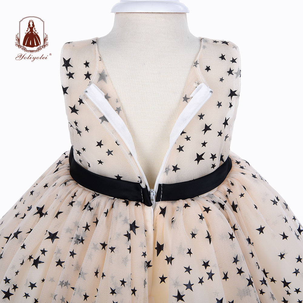 BOS2030 Baby Cheap Wholesalers Princess Sweet Sleeveless Crew Neck Layered Dot White Party Baby Girl Dresses