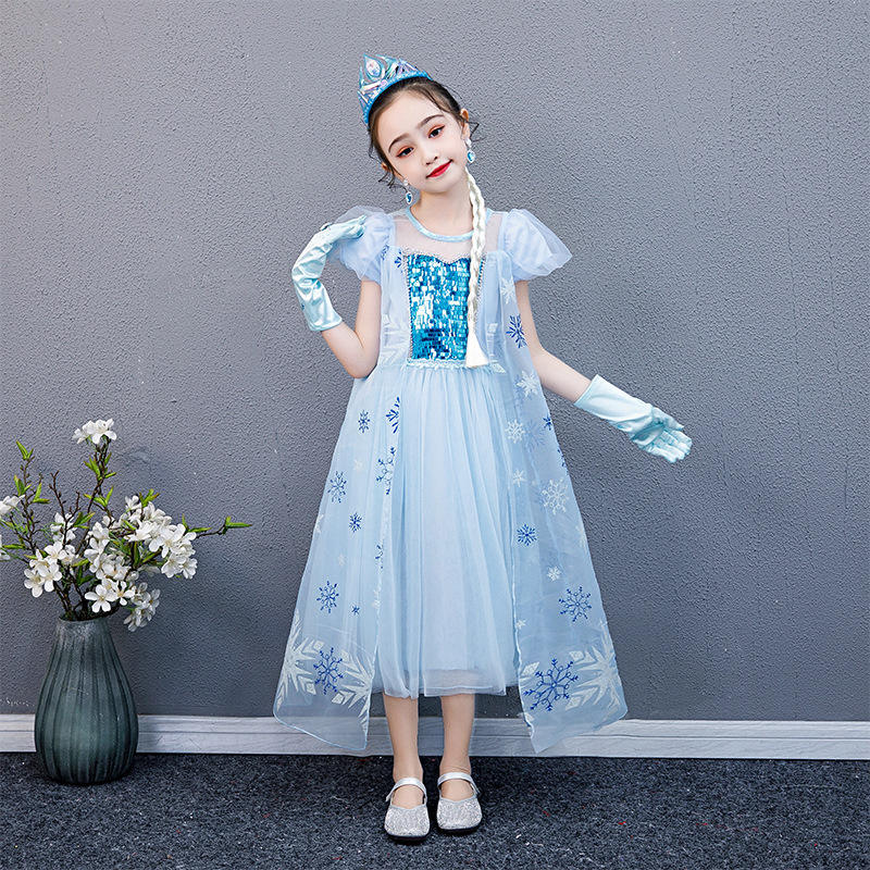 S002 Cosplay Party Dress Up Princess Halloween Fairy Princess Kids Fancy Dress 2 Elsa Anna Fashion Girl Costume Frozen Dress