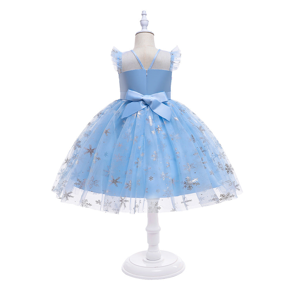 HP181 Outong Yoliyolei Snowflake Sequin Spangle Elegant Luxury Girls Summer Dress Sleeveless Princess Evening Tutu Birthday Dress For Baby Girl