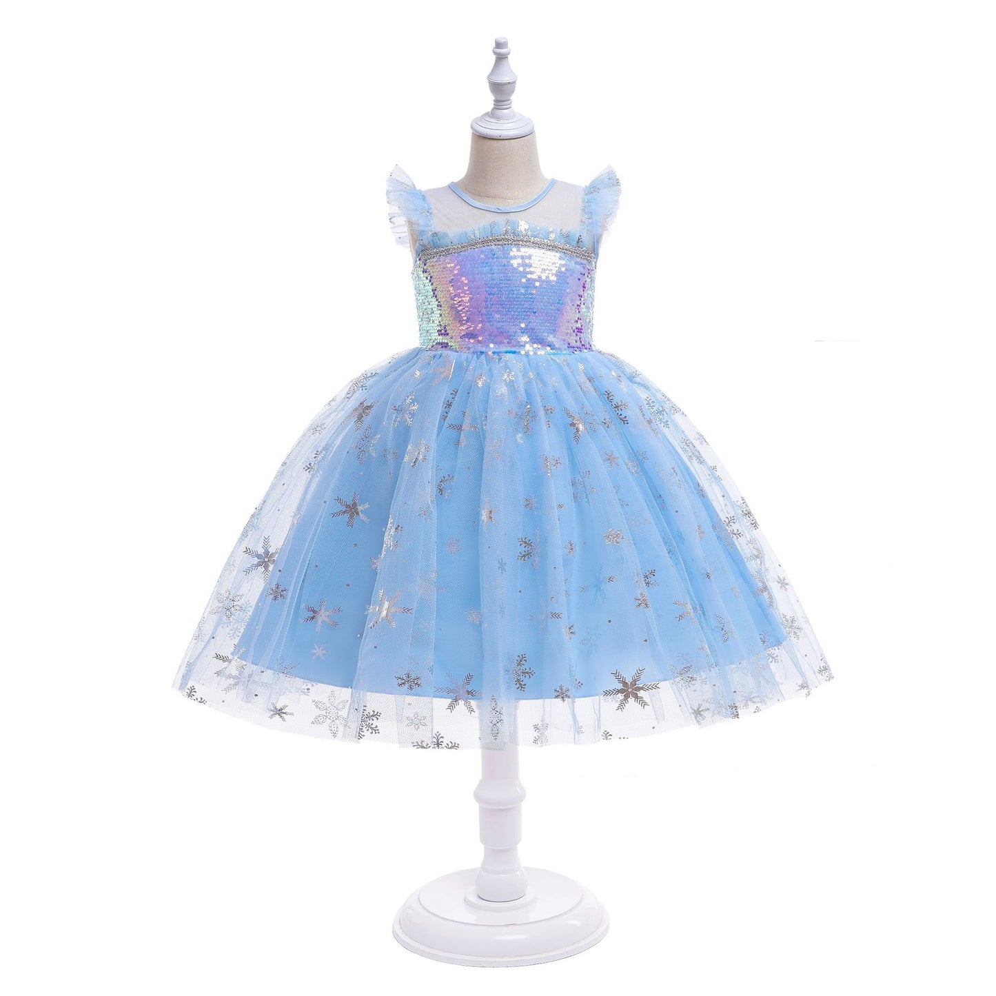 HP181 Outong Yoliyolei Snowflake Sequin Spangle Elegant Luxury Girls Summer Dress Sleeveless Princess Evening Tutu Birthday Dress For Baby Girl