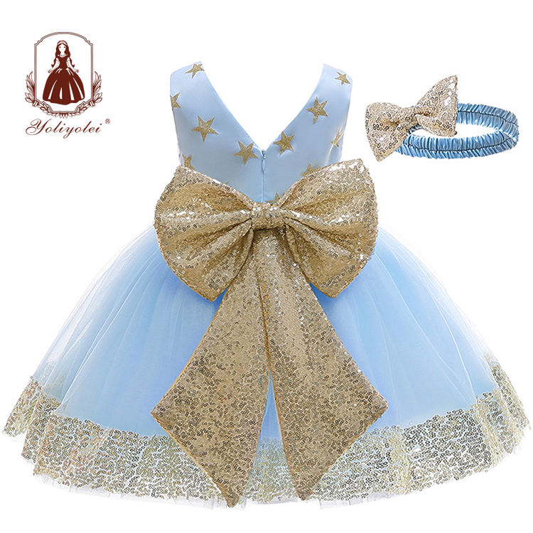 D0619 Summer Formal Wedding Birthday Party Kids Dresses For Girls Children's Costume Teenager Prom Designs Princess Flower Girl Dress