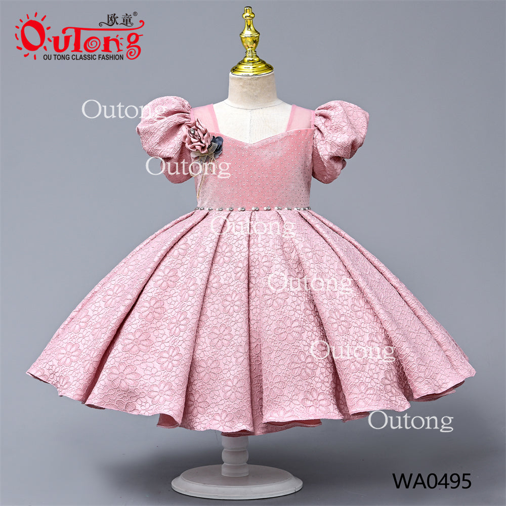 WA0494 Yoliyolei Vintage Elegant Party Dresses For Weddings Girls Princess Ceremony Long Kids Evening Party Flower Girl Dress