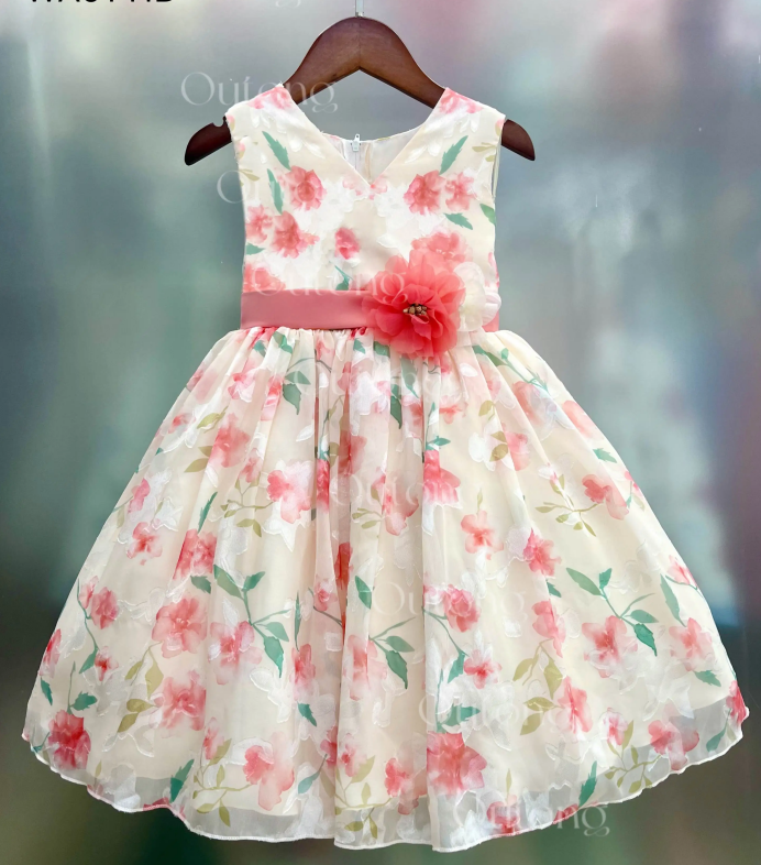 WA0141 Yoliyolei Summer Sleeveless Party Printed Flower Girl Kids Dress