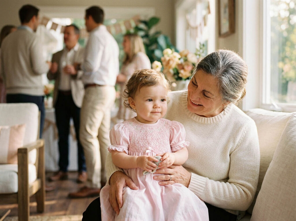 smocked baby clothes family moment