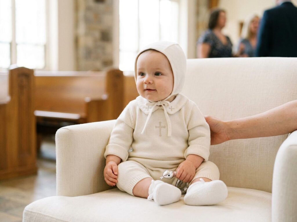 infant baptism clothes fabric cotton soft lining detail