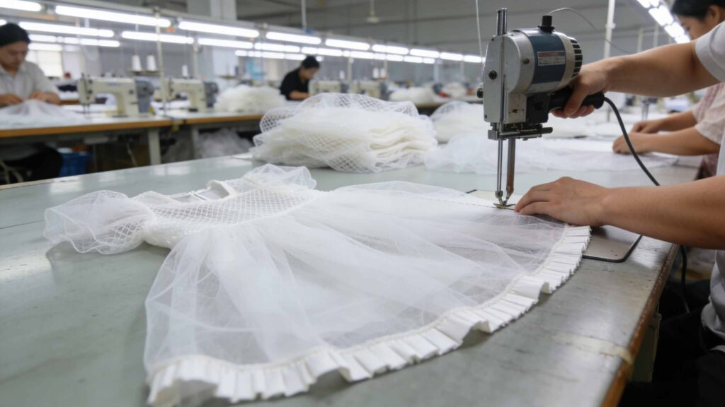 Outong factory producing Baby Christmas outfits with OEM/ODM services, showcasing certified fabrics and quality control.