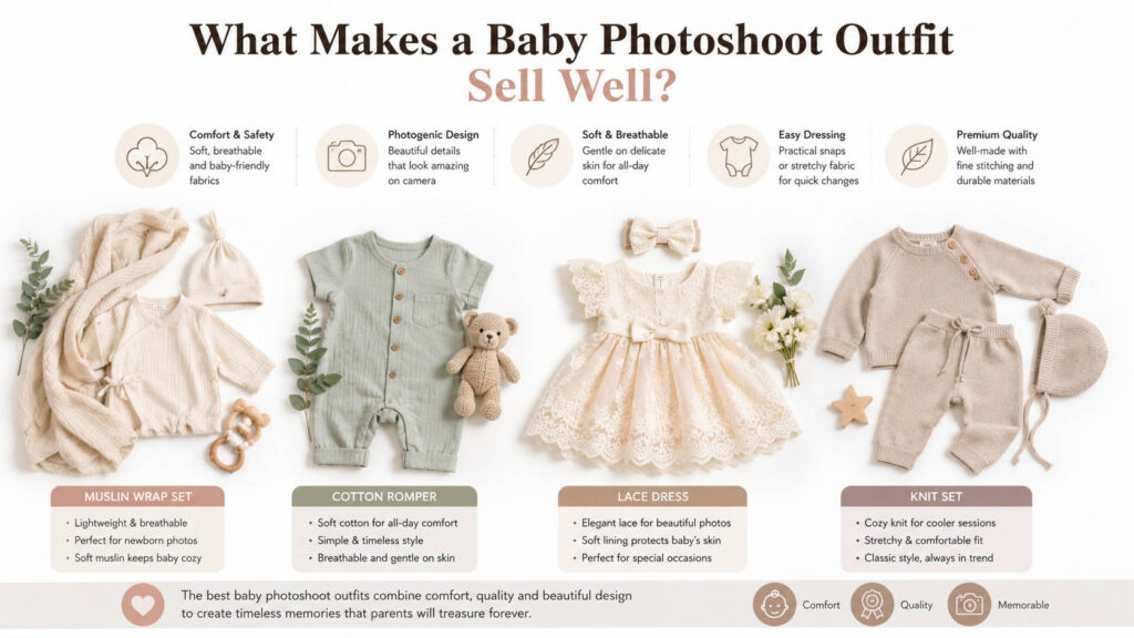 Comfortable breathable and photogenic baby photoshoot outfits