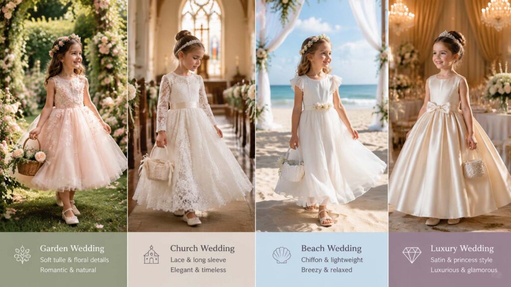 Flower girl dresses for garden church beach and luxury weddings
