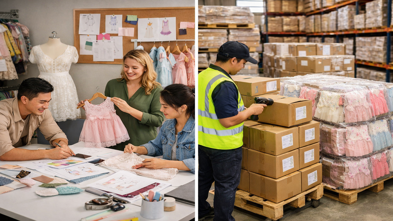 Design team shipping packaging