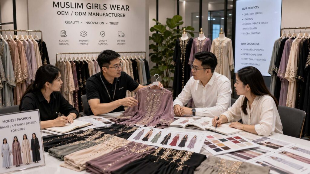 wholesale muslim girls dresses abayas and kaftans developed by childrens clothing manufacturer