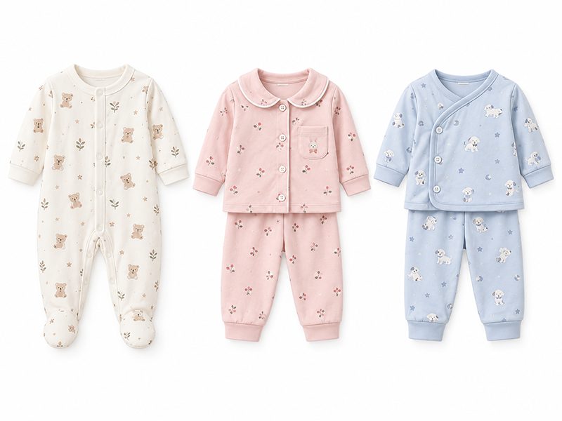 Baby pajamas and sleepwear for 0–24 months