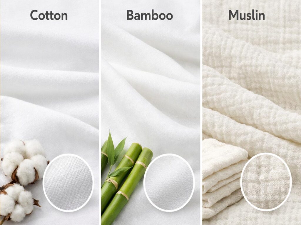 best fabrics for baby clothes comparison cotton bamboo muslin