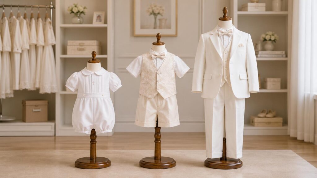 Boys' baptism outfits for babies, toddlers and older boys