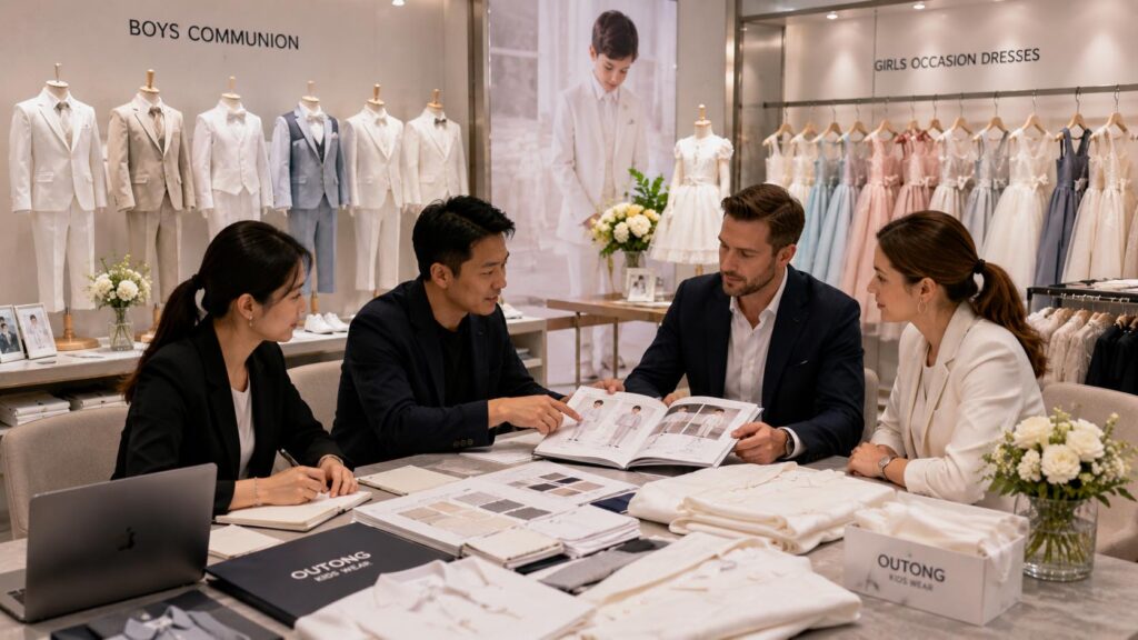 Wholesale boys Communion clothing collection showroom