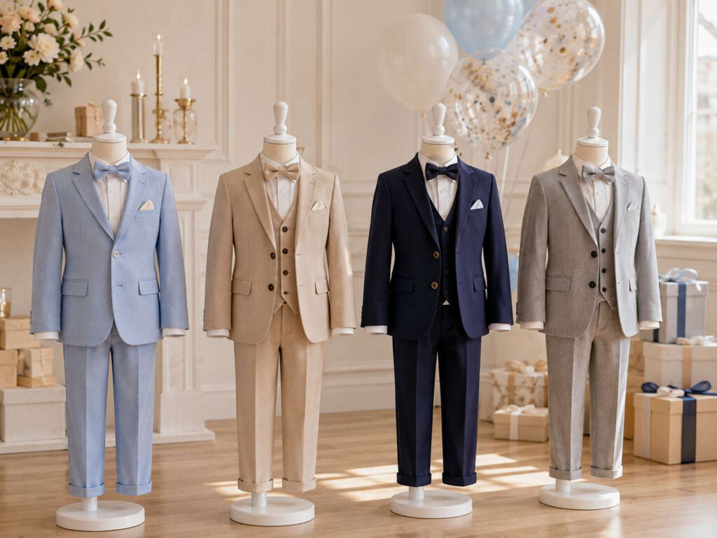 Boys' party outfits and formal suits for birthdays and special celebrations