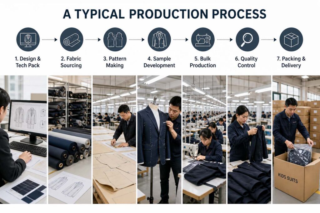 boys suits factory production process