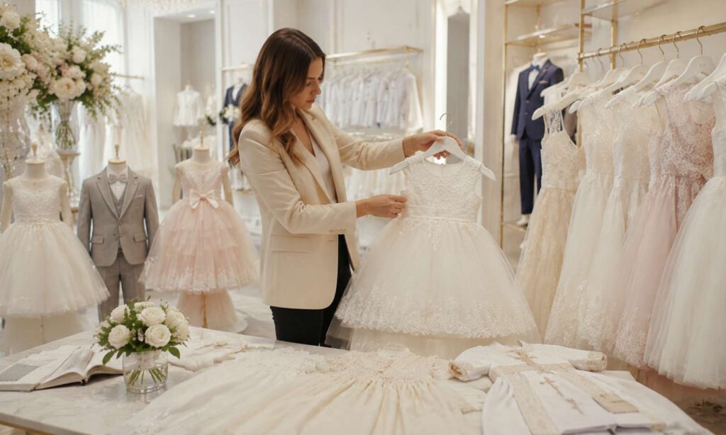 Bridal and formalwear store with flower girl dresses and children's ceremony outfits