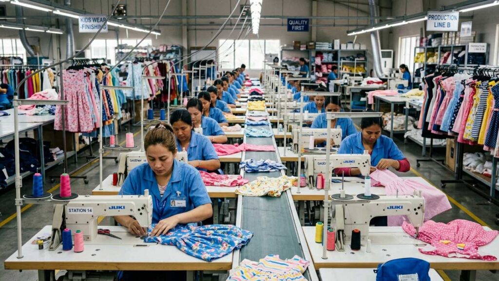 children dress manufacturing factory production