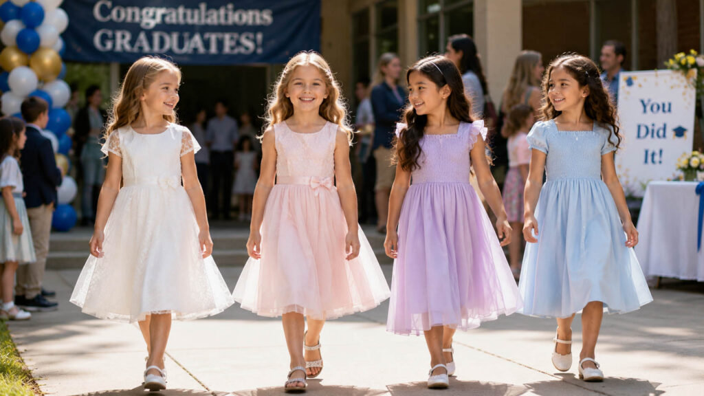 Comfortable graduation dresses for girls designed for school ceremonies and all-day wear