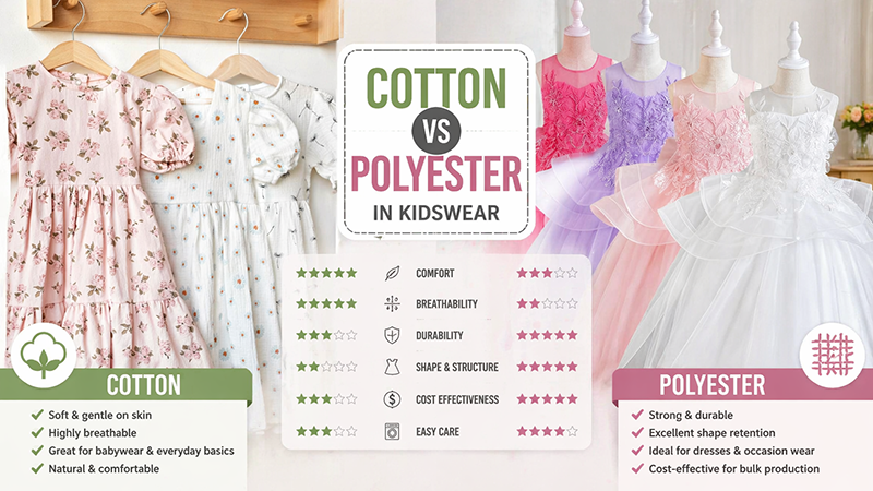 cotton vs polyester kidswear fabric comparison