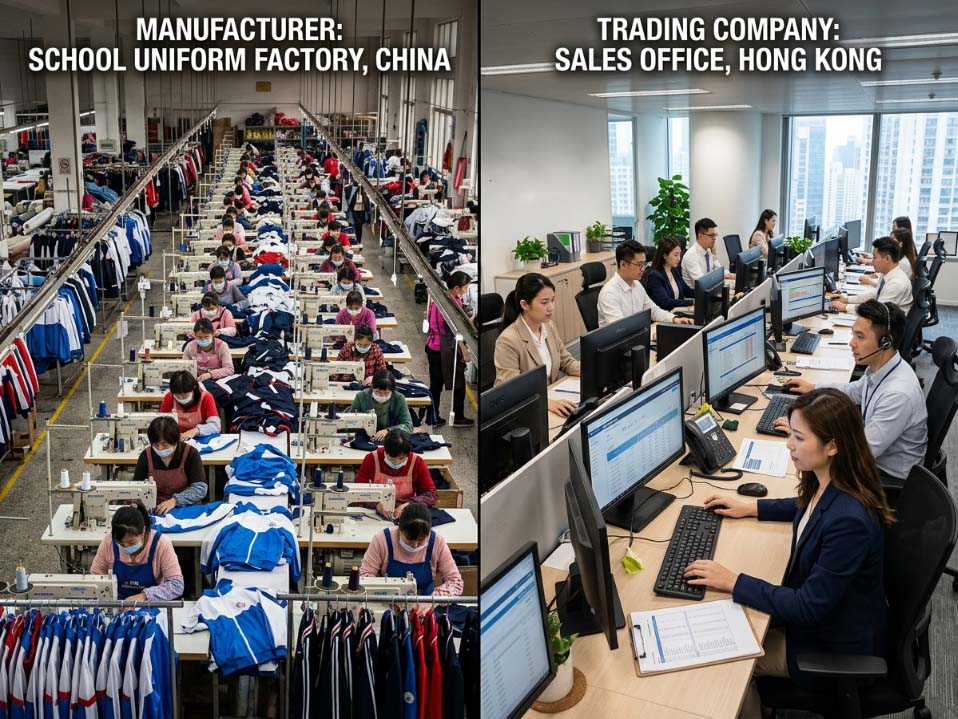 factory vs trading company clothing production comparison