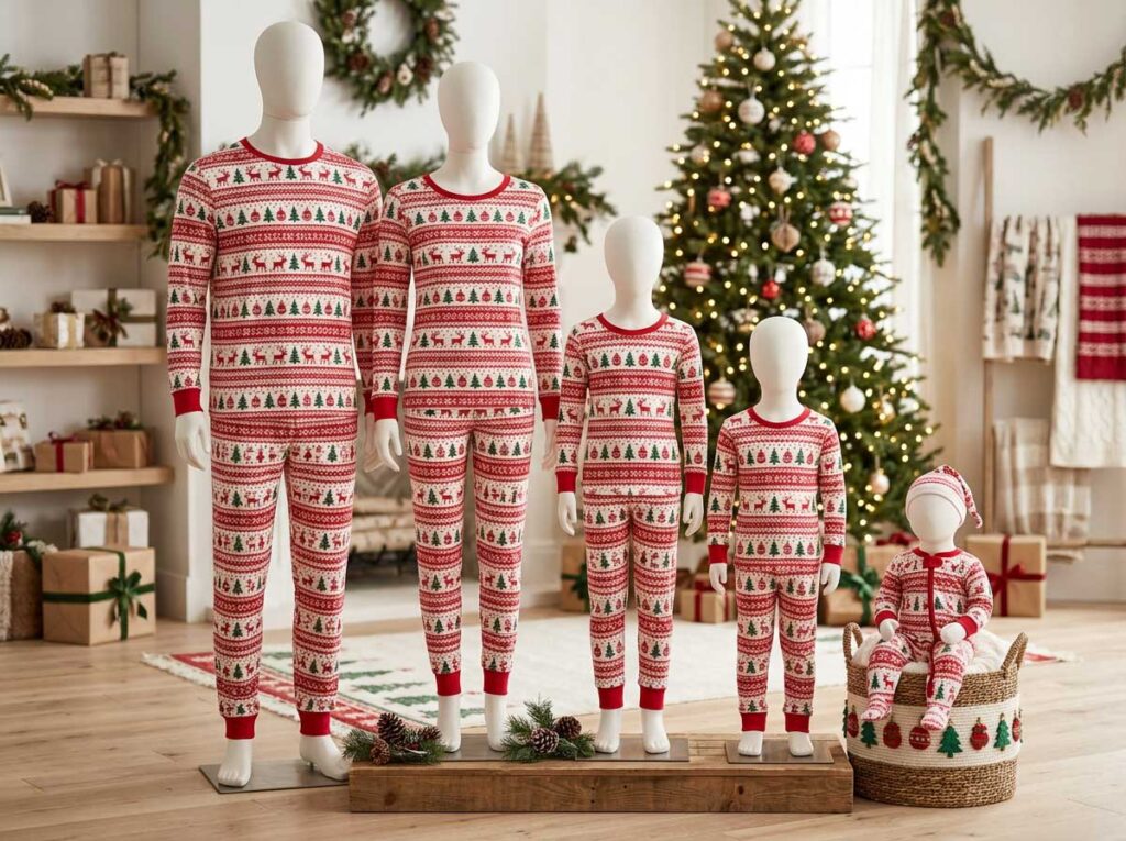 family matching Christmas pajamas set for men women kids and baby