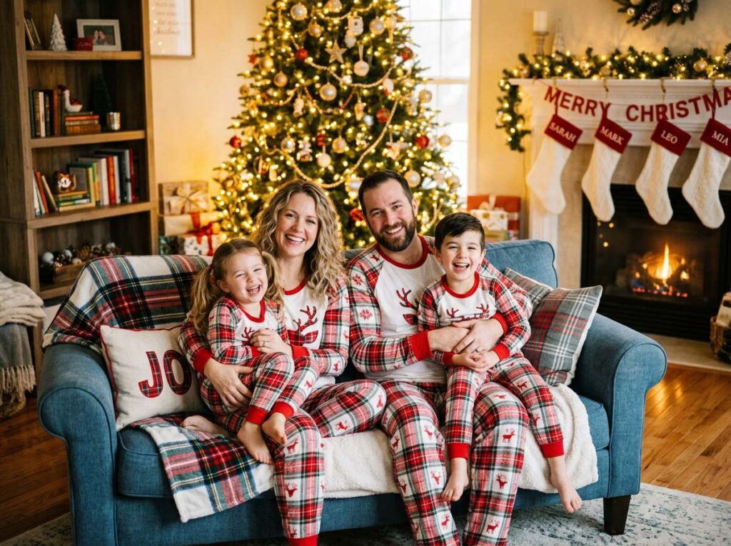 matching family Christmas pajamas trend for retailers and wholesale buyers
