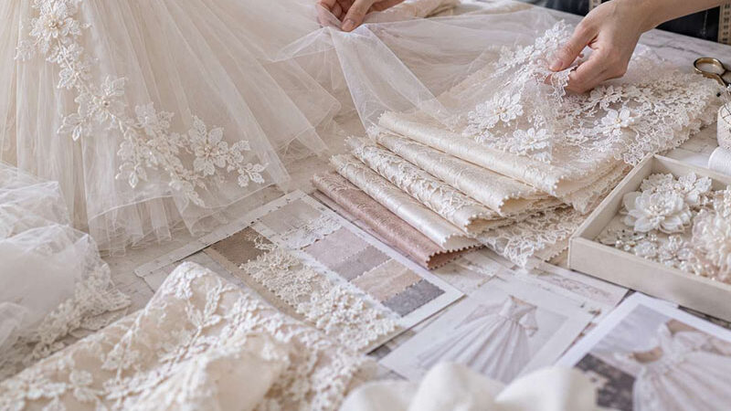Tulle, lace, satin and organza fabrics for flower girl dresses