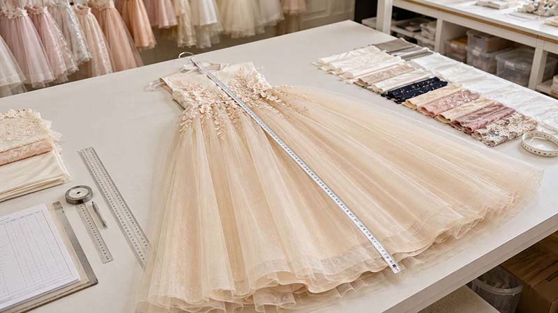 Girls' party dress size grading and quality control inspection