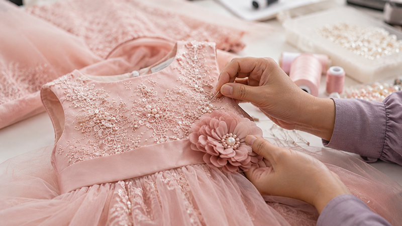 handmade embroidery on girls dresses