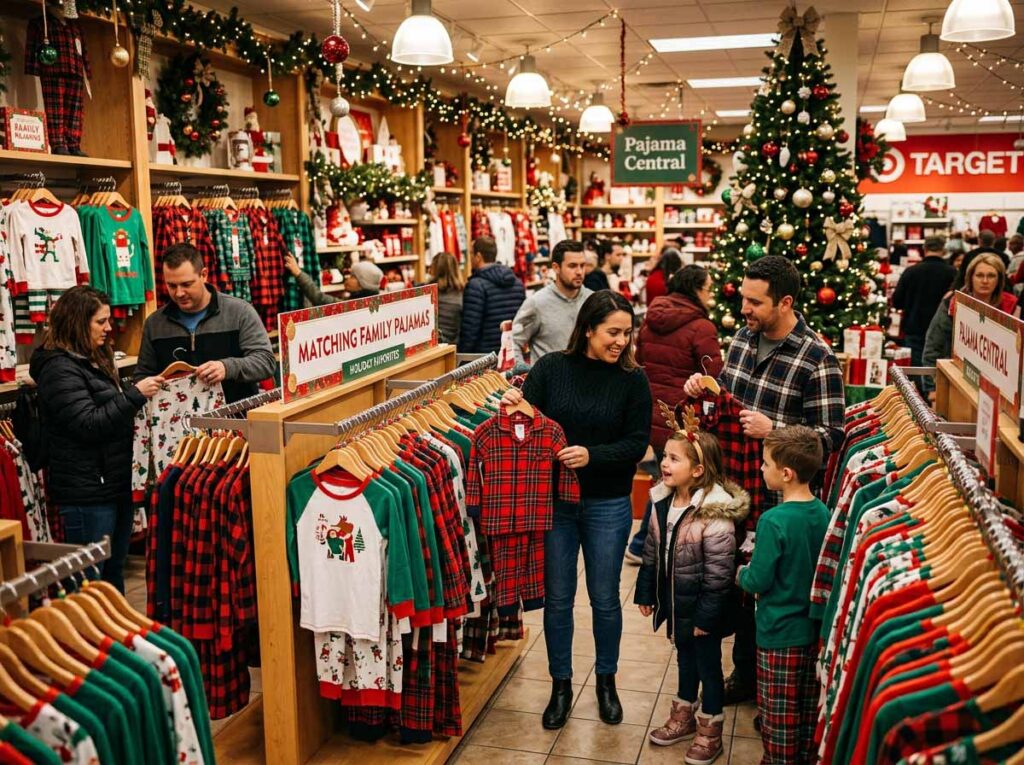holiday shopping demand for christmas pajamas in retail store