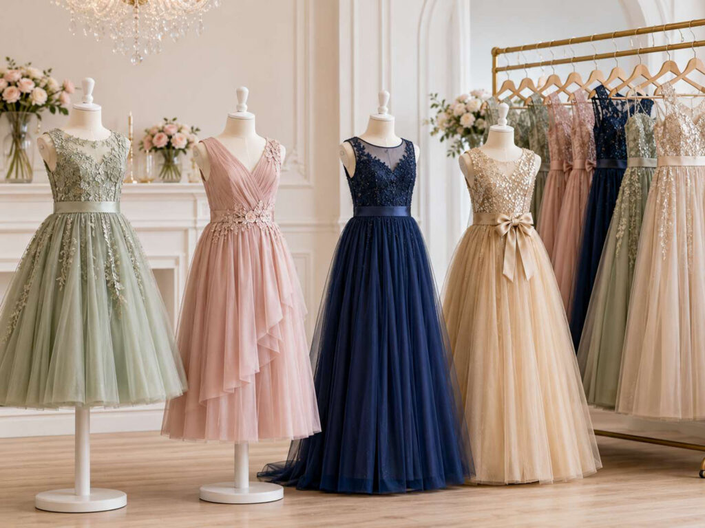Junior girls' party dresses in elegant styles for birthdays and special occasions