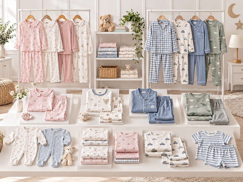 Kids’ pajamas and sleepwear collection for wholesale