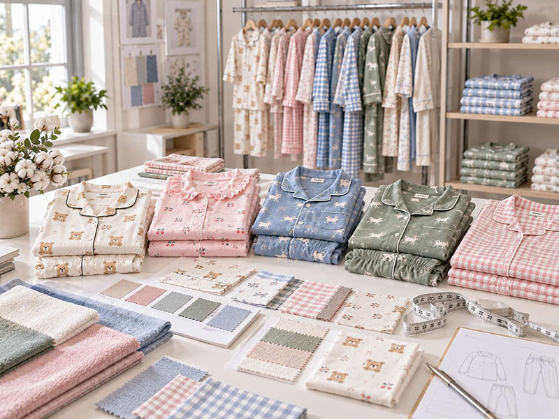 Kids’ pajamas wholesale samples for buyer consultation