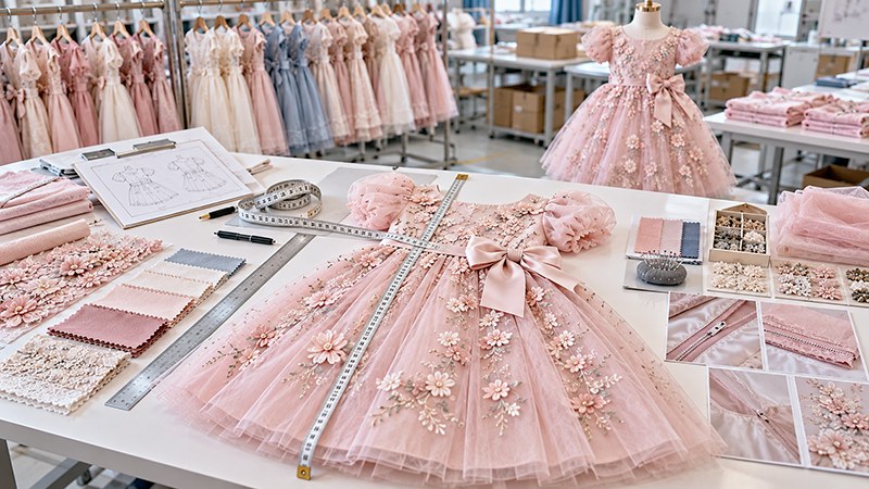 Children’s clothing sampling and quality control for measurements, stitching and finishing