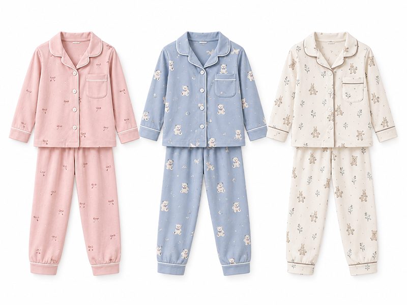 Kids’ long-sleeve pajama sets for cooler seasons