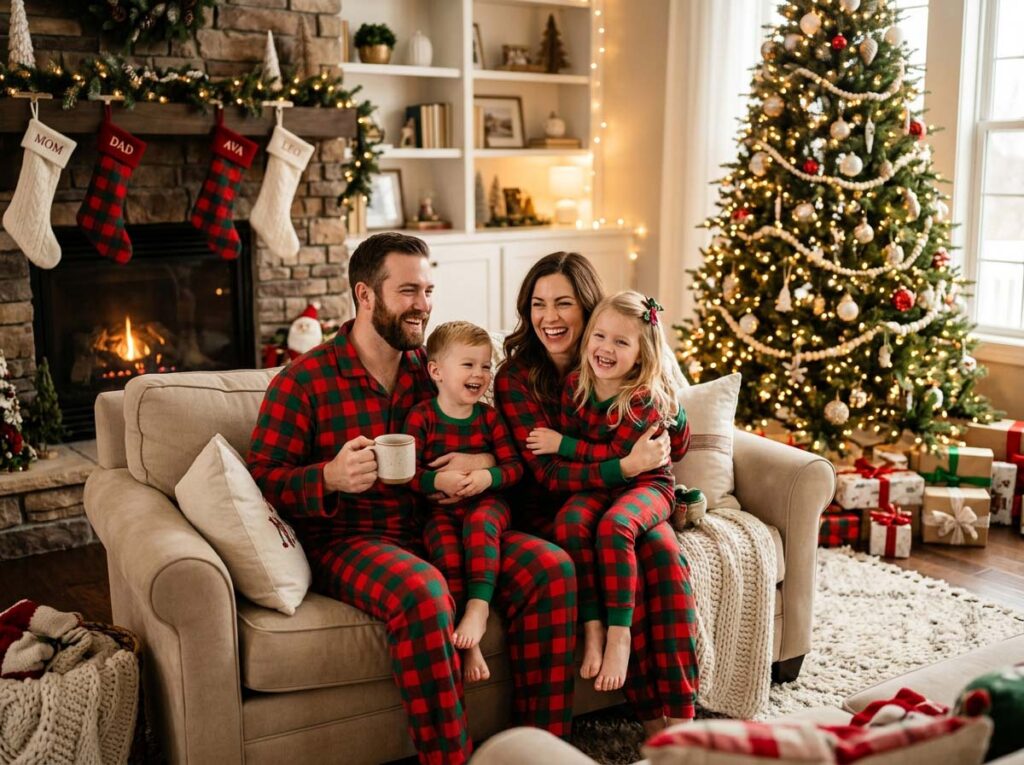 matching family Christmas pajamas for wholesale buyers and retailers