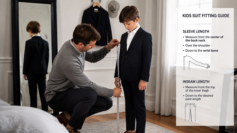 measuring boys suit sleeve and pants length