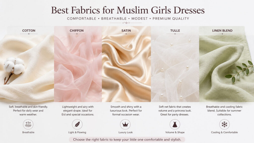 Best fabrics for Muslim girls dresses in Middle East markets