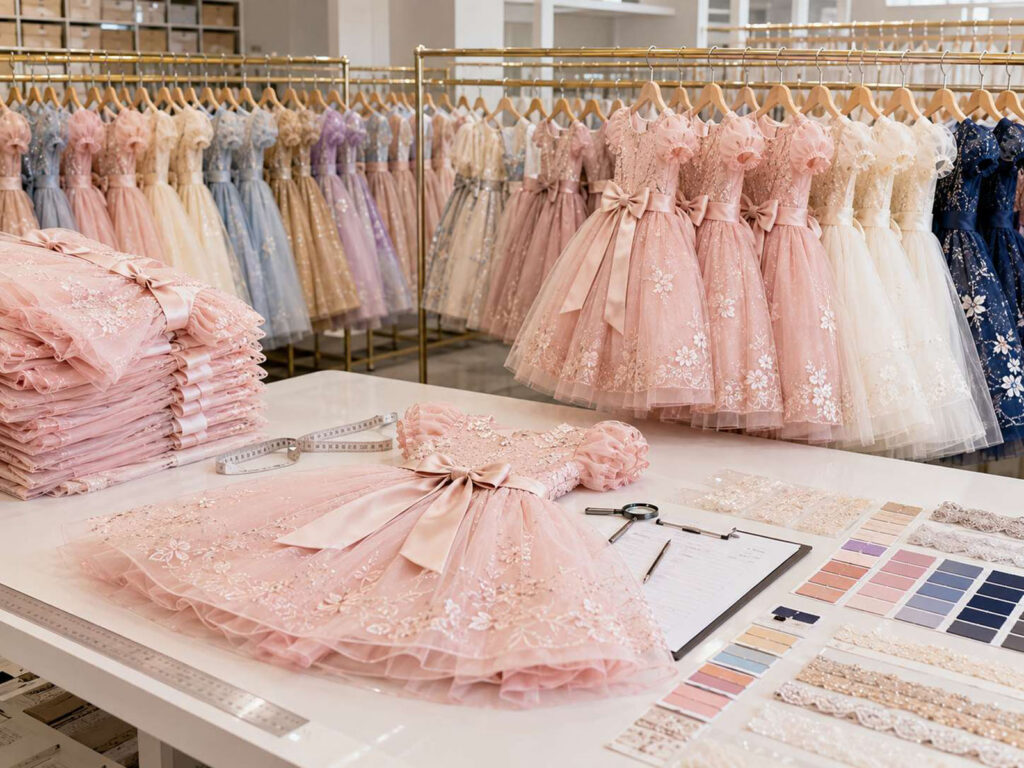 Bulk party dress production and quality control for consistent wholesale orders