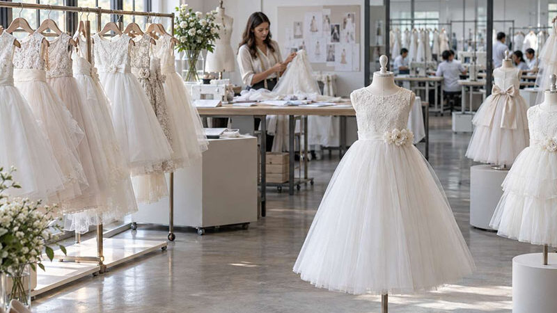 Private label flower girl dresses for children's fashion brands