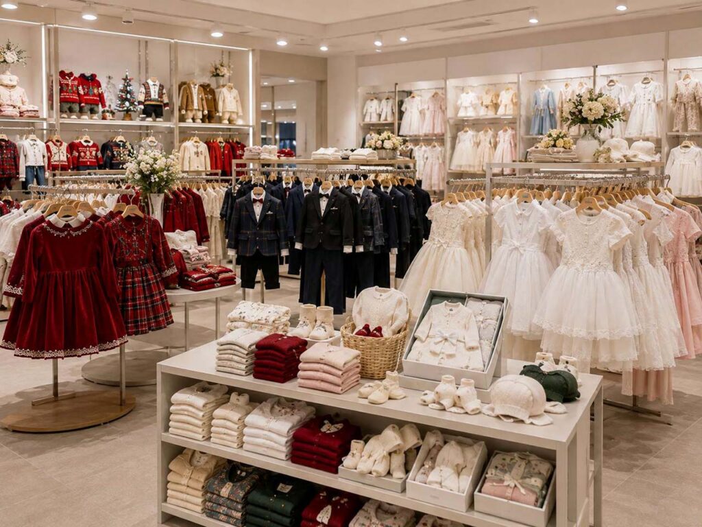 Seasonal kidswear collection featuring Christmas, ceremony and festive children's clothing