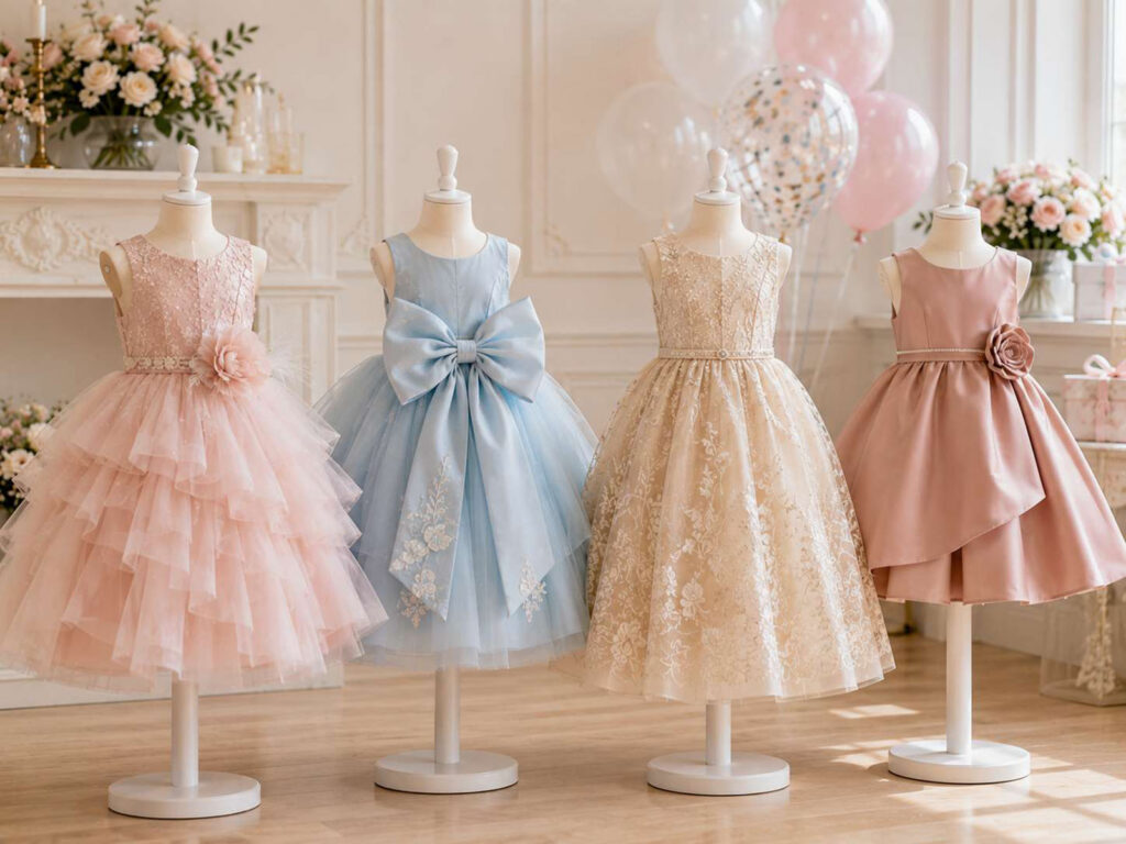 Children's special occasion partywear collection with elegant girls' dresses