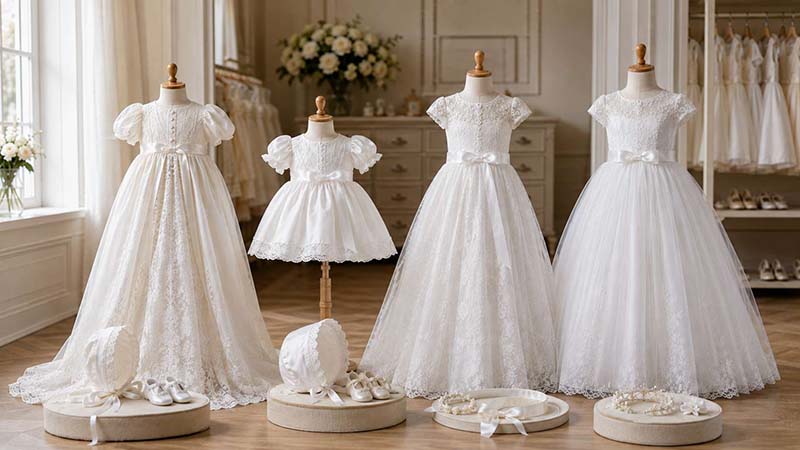 Wholesale Baptism and First Communion dress collection in different lengths and silhouettes